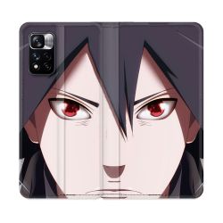 Housse cuir portefeuille Pour Xiaomi Redmi Note 11 Pro / 11 Pro 5G Manga Naruto Sasuke visage