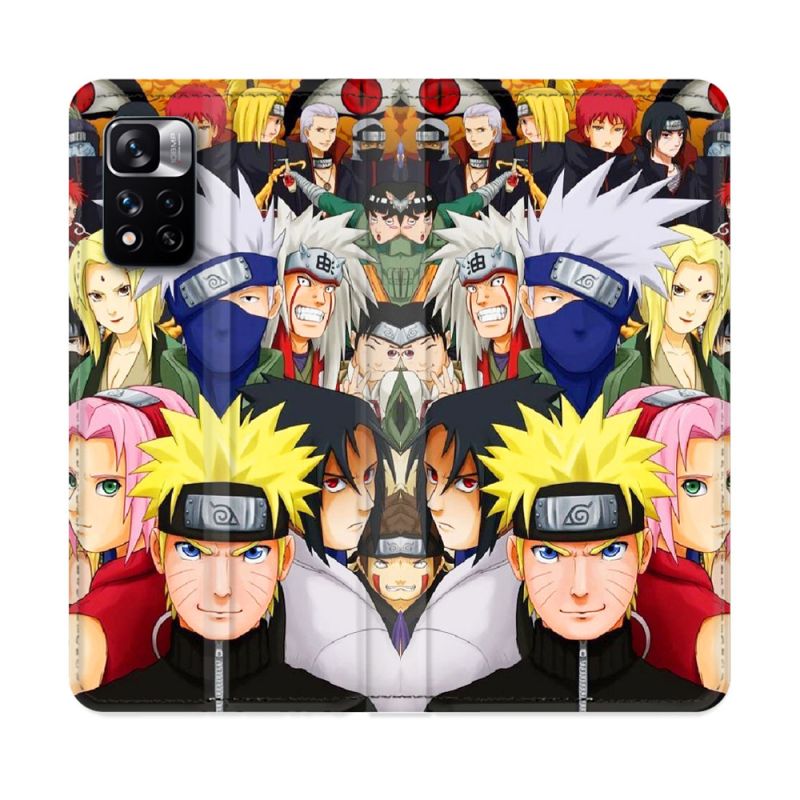 Housse cuir portefeuille Pour Xiaomi Redmi Note 11 Pro / 11 Pro 5G Manga Naruto Team