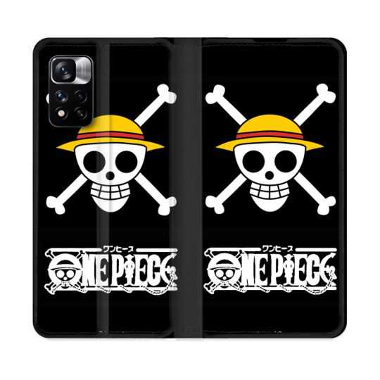 Housse cuir portefeuille Pour Xiaomi Redmi Note 11 Pro / 11 Pro 5G Manga One Piece Tete de Mort