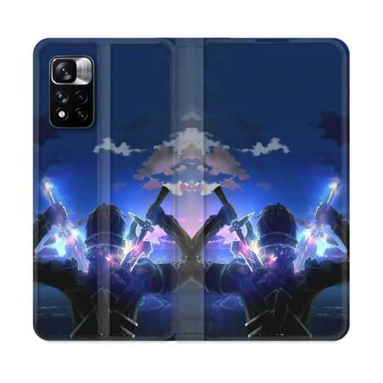 Housse cuir portefeuille Pour Xiaomi Redmi Note 11 Pro / 11 Pro 5G Manga SAO sword Art Online Epee