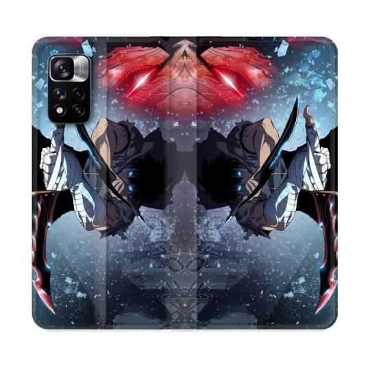 Housse cuir portefeuille Pour Xiaomi Redmi Note 11 Pro / 11 Pro 5G Manga Solo Leveling Sung Epee
