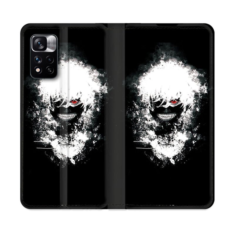 Housse cuir portefeuille Pour Xiaomi Redmi Note 11 Pro / 11 Pro 5G Manga Tokyo Ghoul Kaneki Tag