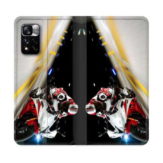 Housse cuir portefeuille Pour Xiaomi Redmi Note 11 Pro / 11 Pro 5G Moto Course GP R6