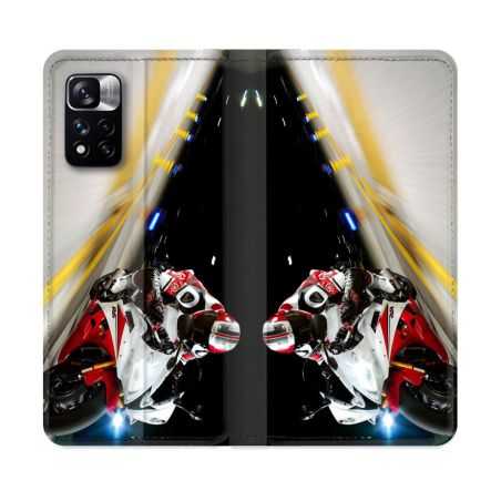 Housse cuir portefeuille Pour Xiaomi Redmi Note 11 Pro / 11 Pro 5G Moto Course GP R6