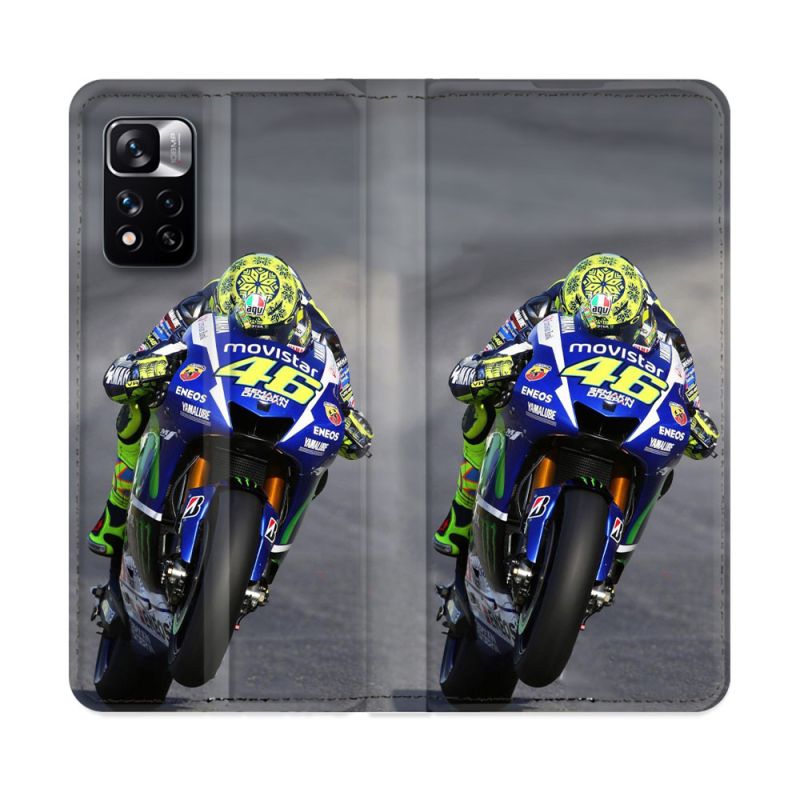 Housse cuir portefeuille Pour Xiaomi Redmi Note 11 Pro / 11 Pro 5G Moto Course GP Wheeling 46