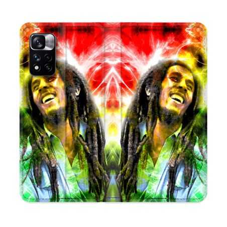 Housse cuir portefeuille Pour Xiaomi Redmi Note 11 Pro / 11 Pro 5G Musique Bob Marley Color
