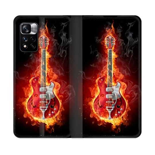 Housse cuir portefeuille Pour Xiaomi Redmi Note 11 Pro / 11 Pro 5G Musique Guitare Electrique