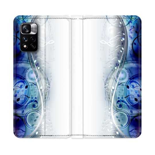 Housse cuir portefeuille Pour Xiaomi Redmi Note 11 Pro / 11 Pro 5G Musique Partition Vague