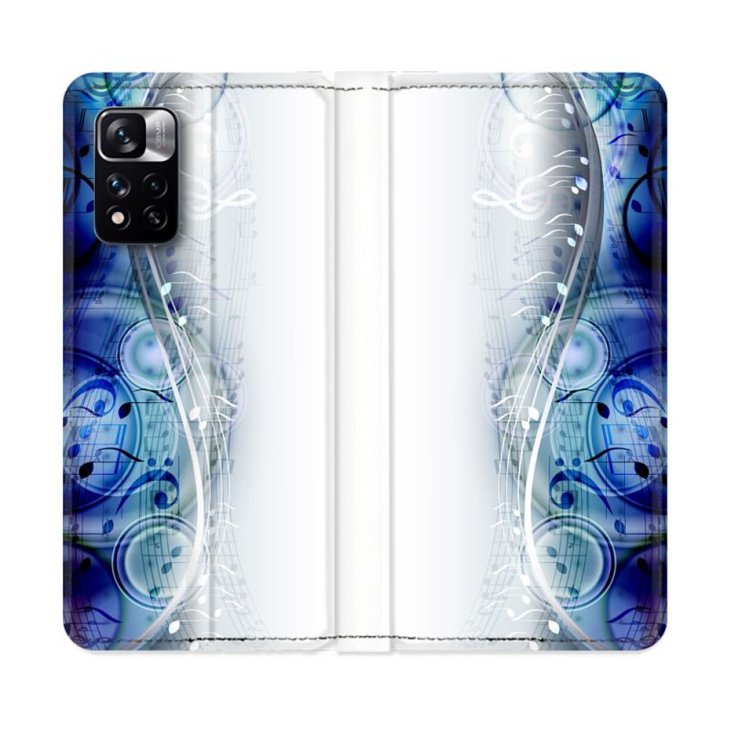 Housse cuir portefeuille Pour Xiaomi Redmi Note 11 Pro / 11 Pro 5G Musique Partition Vague