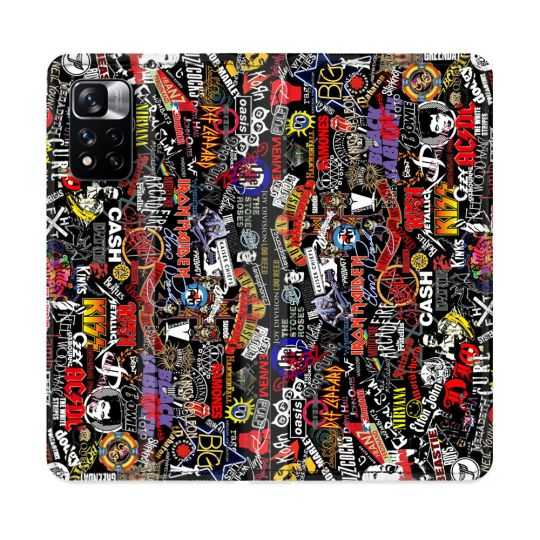 Housse cuir portefeuille Pour Xiaomi Redmi Note 11 Pro / 11 Pro 5G Musique Rock Groupe