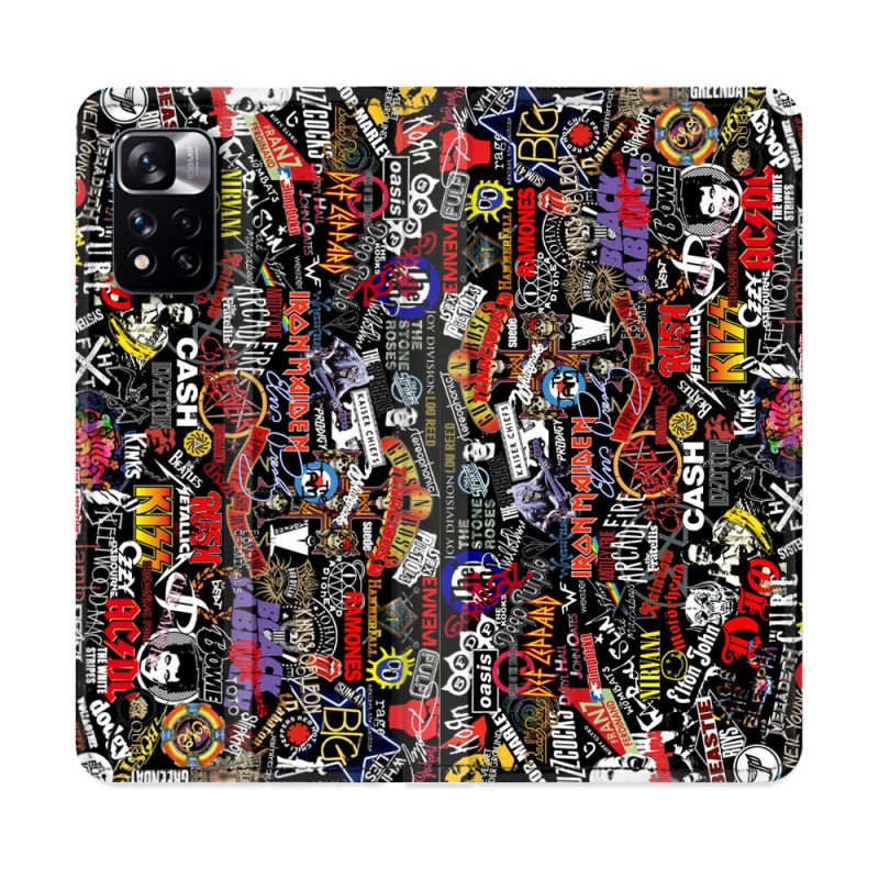 Housse cuir portefeuille Pour Xiaomi Redmi Note 11 Pro / 11 Pro 5G Musique Rock Groupe