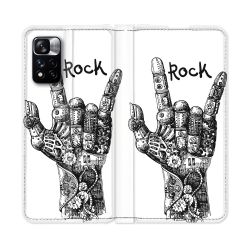 Housse cuir portefeuille Pour Xiaomi Redmi Note 11 Pro / 11 Pro 5G Musique Rock Main