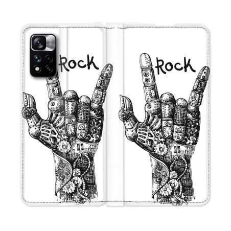 Housse cuir portefeuille Pour Xiaomi Redmi Note 11 Pro / 11 Pro 5G Musique Rock Main