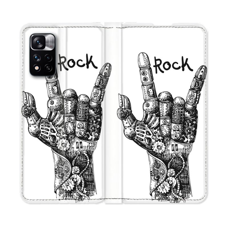 Housse cuir portefeuille Pour Xiaomi Redmi Note 11 Pro / 11 Pro 5G Musique Rock Main
