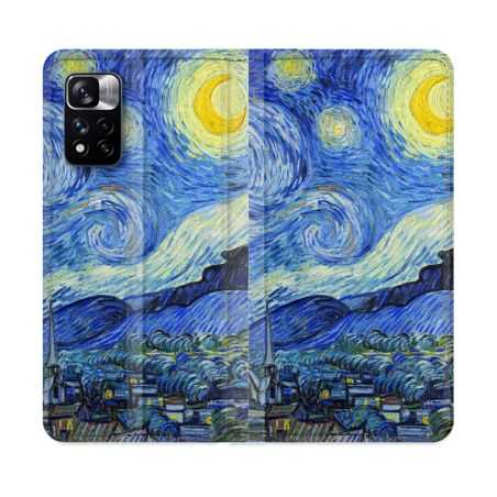 Housse cuir portefeuille Pour Xiaomi Redmi Note 11 Pro / 11 Pro 5G Peinture La nuit étoilée