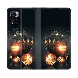 Housse cuir portefeuille Pour Xiaomi Redmi Note 11 Pro / 11 Pro 5G Poker Des
