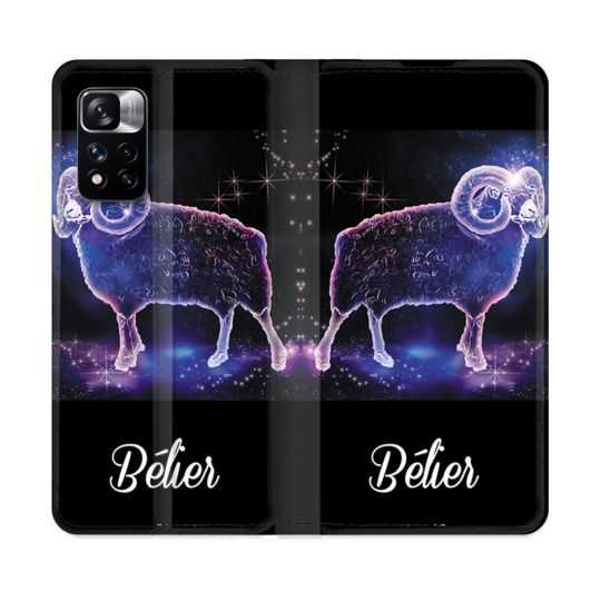 Housse cuir portefeuille Pour Xiaomi Redmi Note 11 Pro / 11 Pro 5G Signe Zodiaque 2 Bélier