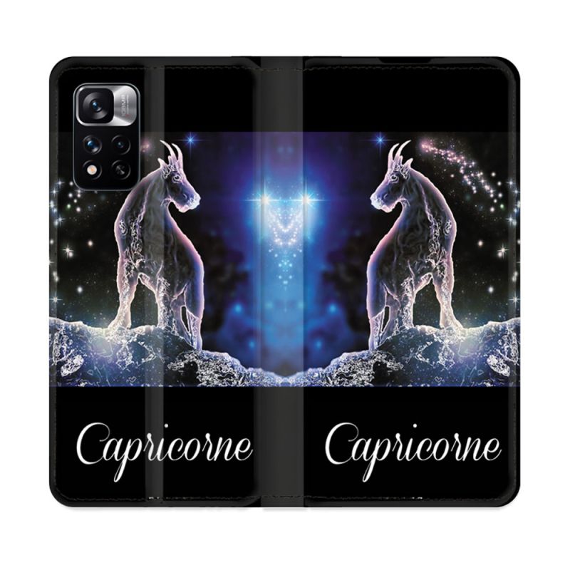 Housse cuir portefeuille Pour Xiaomi Redmi Note 11 Pro / 11 Pro 5G Signe Zodiaque 2 Capricorne