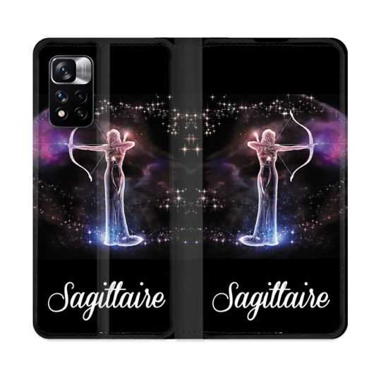 Housse cuir portefeuille Pour Xiaomi Redmi Note 11 Pro / 11 Pro 5G Signe Zodiaque 2 Sagittaire