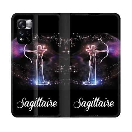 Housse cuir portefeuille Pour Xiaomi Redmi Note 11 Pro / 11 Pro 5G Signe Zodiaque 2 Sagittaire