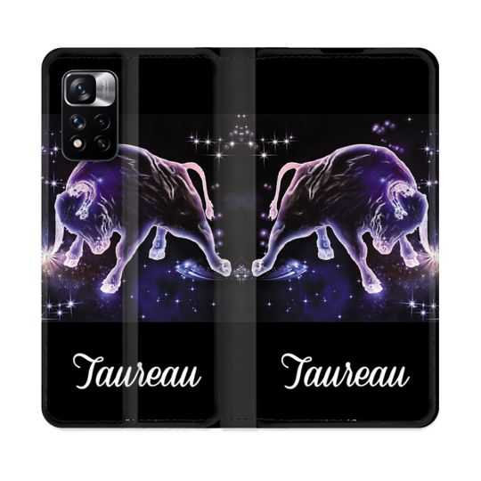 Housse cuir portefeuille Pour Xiaomi Redmi Note 11 Pro / 11 Pro 5G Signe Zodiaque 2 Taureau