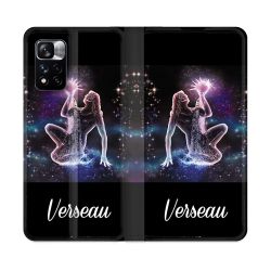 Housse cuir portefeuille Pour Xiaomi Redmi Note 11 Pro / 11 Pro 5G Signe Zodiaque 2 Verseau