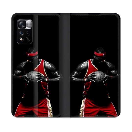 Housse cuir portefeuille Pour Xiaomi Redmi Note 11 Pro / 11 Pro 5G Sport Basketeur