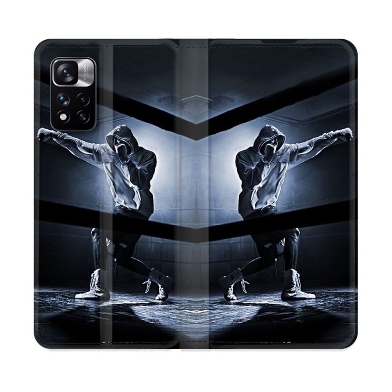 Housse cuir portefeuille Pour Xiaomi Redmi Note 11 Pro / 11 Pro 5G Sport Boxe Poing