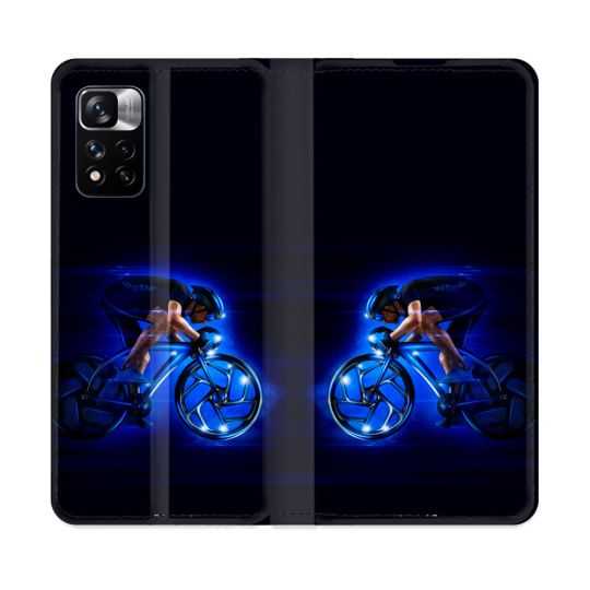Housse cuir portefeuille Pour Xiaomi Redmi Note 11 Pro / 11 Pro 5G Sport Cyclisme Bleu
