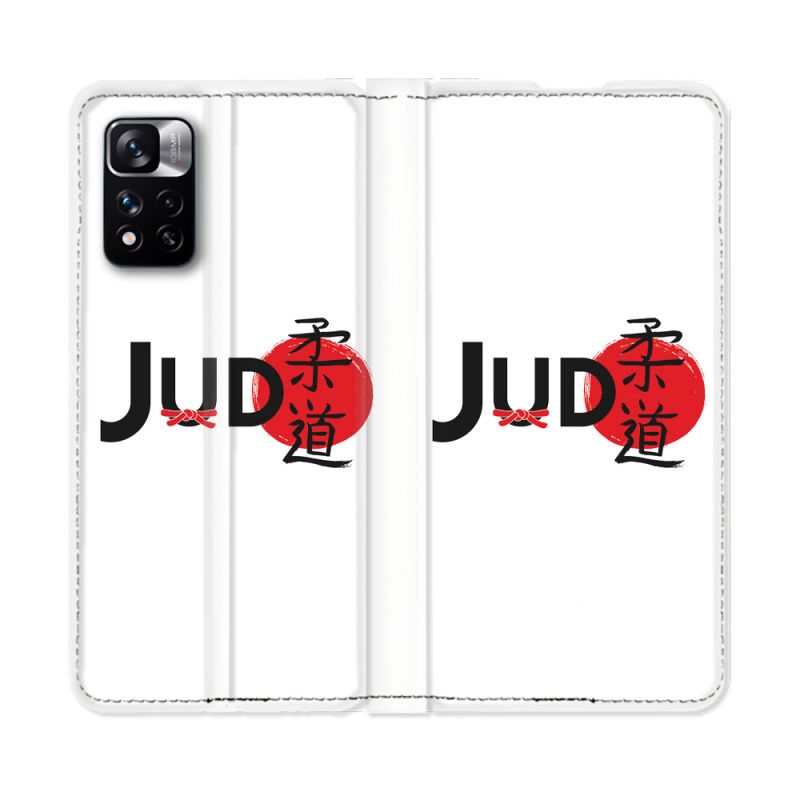 Housse cuir portefeuille Pour Xiaomi Redmi Note 11 Pro / 11 Pro 5G Sport Judo Logo