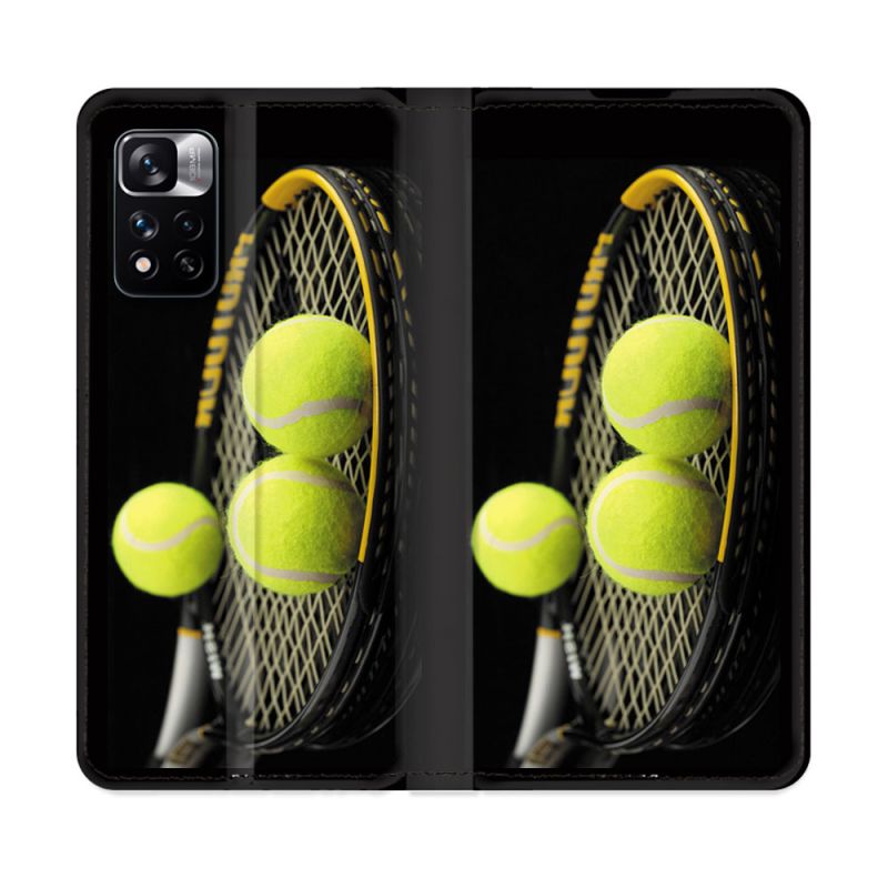 Housse cuir portefeuille Pour Xiaomi Redmi Note 11 Pro / 11 Pro 5G Sport Tennis Balls