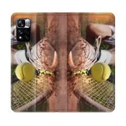 Housse cuir portefeuille Pour Xiaomi Redmi Note 11 Pro / 11 Pro 5G Sport Tennis Glissade