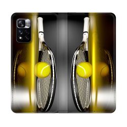 Housse cuir portefeuille Pour Xiaomi Redmi Note 11 Pro / 11 Pro 5G Sport Tennis Reflet