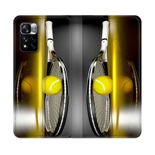 Housse cuir portefeuille Pour Xiaomi Redmi Note 11 Pro / 11 Pro 5G Sport Tennis Reflet