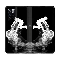 Housse cuir portefeuille Pour Xiaomi Redmi Note 11 Pro / 11 Pro 5G Sport VTT Noir