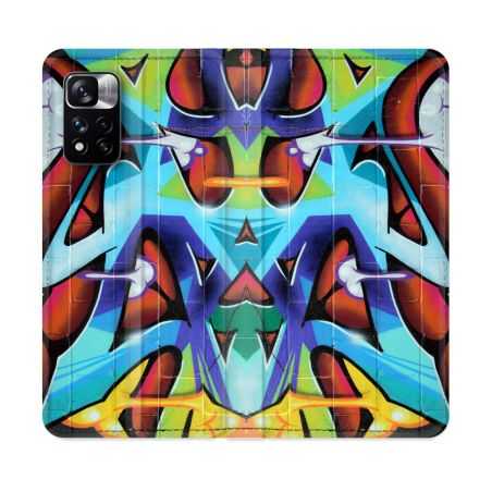 Housse cuir portefeuille Pour Xiaomi Redmi Note 11 Pro / 11 Pro 5G Street Art Graf Color