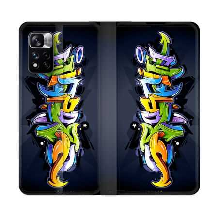 Housse cuir portefeuille Pour Xiaomi Redmi Note 11 Pro / 11 Pro 5G Street Art Graffiti