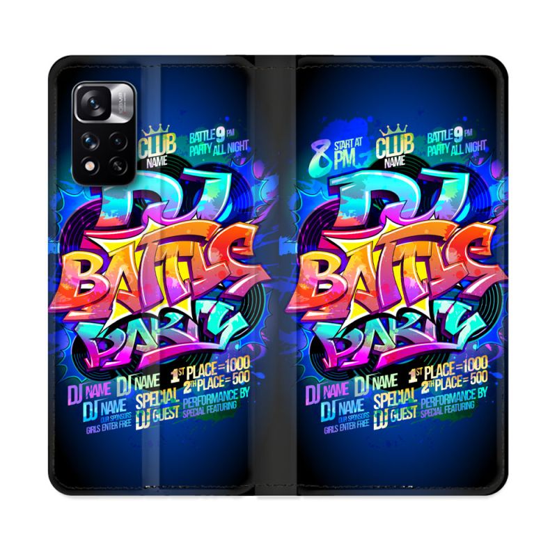 Housse cuir portefeuille Pour Xiaomi Redmi Note 11 Pro / 11 Pro 5G Street Art Rap