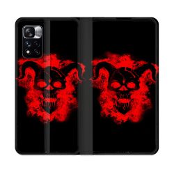 Housse cuir portefeuille Pour Xiaomi Redmi Note 11 Pro / 11 Pro 5G Tete de Mort Diable