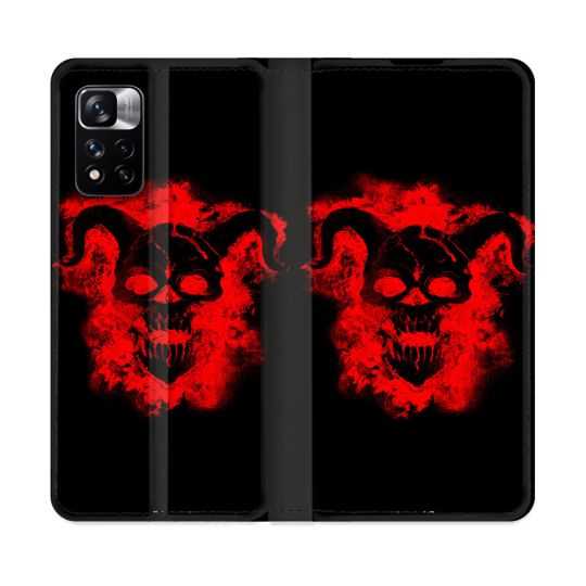 Housse cuir portefeuille Pour Xiaomi Redmi Note 11 Pro / 11 Pro 5G Tete de Mort Diable