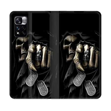 Housse cuir portefeuille Pour Xiaomi Redmi Note 11 Pro / 11 Pro 5G Tete de Mort Your Next