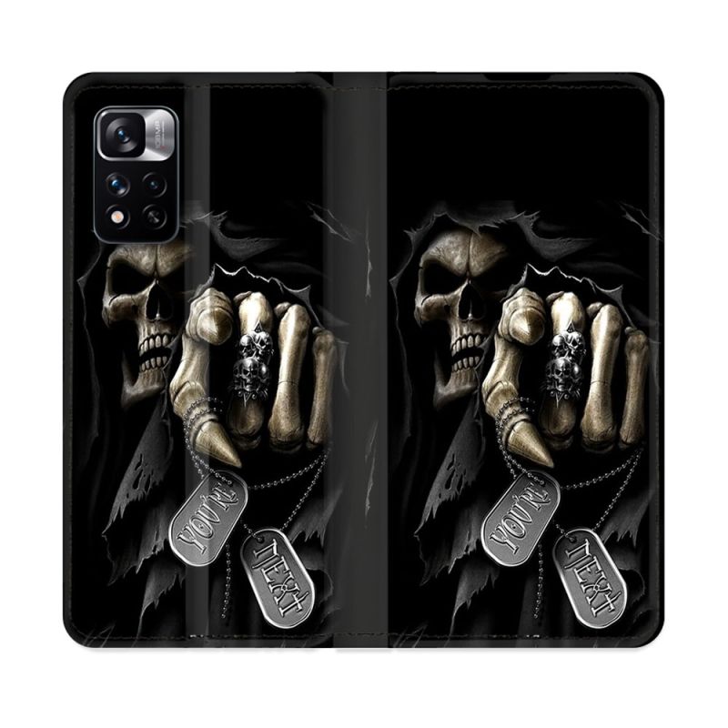 Housse cuir portefeuille Pour Xiaomi Redmi Note 11 Pro / 11 Pro 5G Tete de Mort Your Next