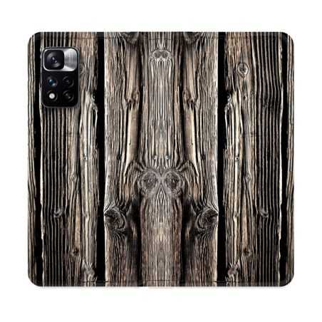Housse cuir portefeuille Pour Xiaomi Redmi Note 11 Pro / 11 Pro 5G Texture Bois