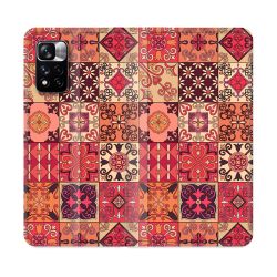 Housse cuir portefeuille Pour Xiaomi Redmi Note 11 Pro / 11 Pro 5G Texture Carreau Ciment Rouge