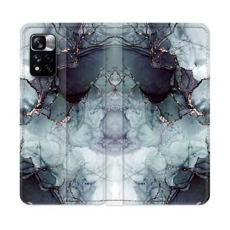 Housse cuir portefeuille Pour Xiaomi Redmi Note 11 Pro / 11 Pro 5G Texture Marbre Gris