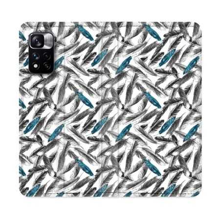 Housse cuir portefeuille Pour Xiaomi Redmi Note 11 Pro / 11 Pro 5G Texture Plume Canard