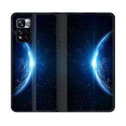 Housse cuir portefeuille Pour Xiaomi Redmi Note 11 Pro / 11 Pro 5G Univers Planete Terre