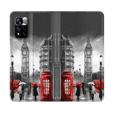 Housse cuir portefeuille Pour Xiaomi Redmi Note 11 Pro / 11 Pro 5G Voyage Angleterre Londres Vintage