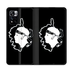 Housse cuir portefeuille Pour Xiaomi Redmi Note 11 Pro / 11 Pro 5G Voyage Corse Noir
