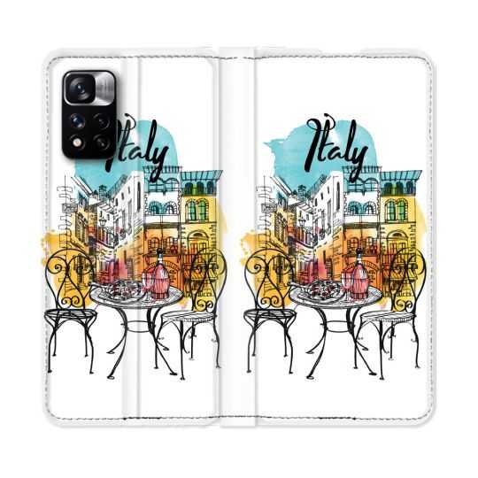 Housse cuir portefeuille Pour Xiaomi Redmi Note 11 Pro / 11 Pro 5G Voyage Italie Vintage